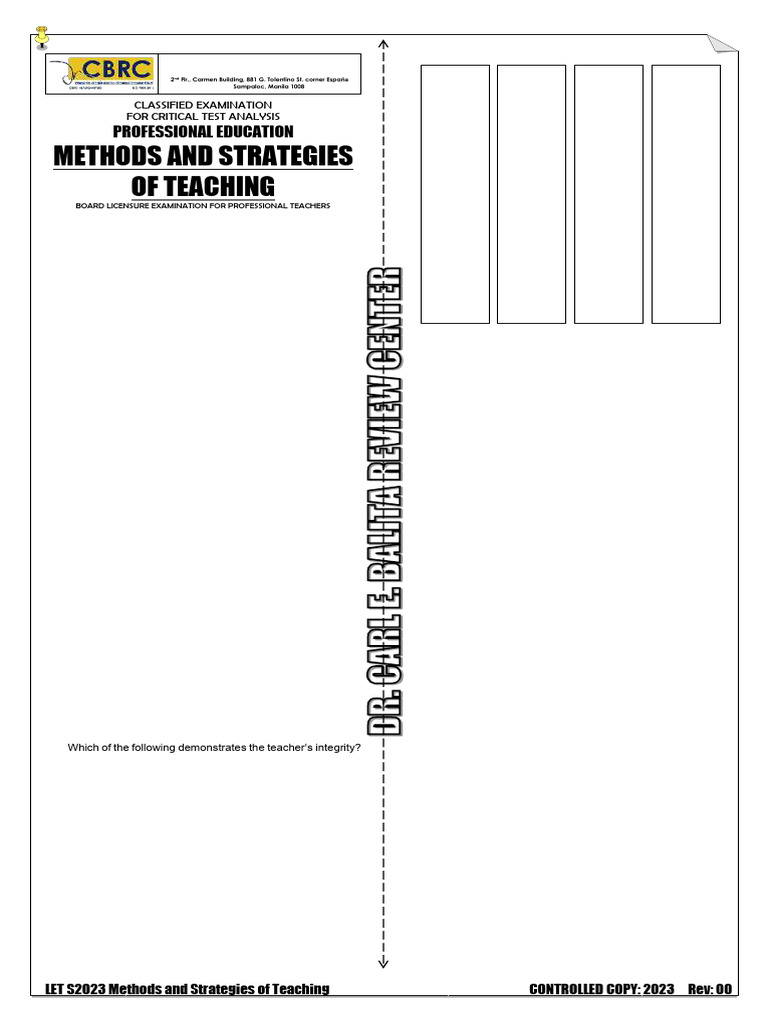 Teaching Methods for LET Review 2023 | PDF | Learning | Teachers