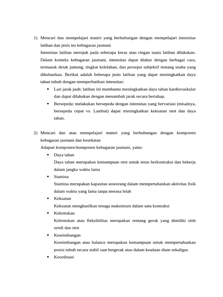 Latihan Intensitas untuk Daya Tahan | PDF