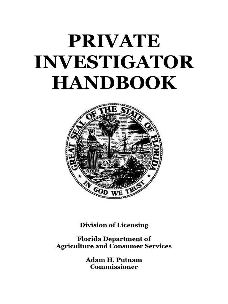 Florida Private Investigator Handbook | PDF | Deadly Force | License