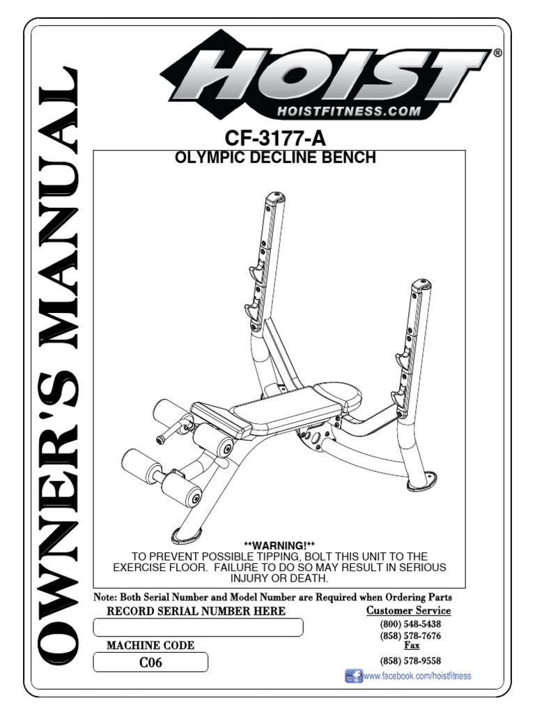 Olympic Decline Bench Owner's Manual | PDF | Strength Training ...