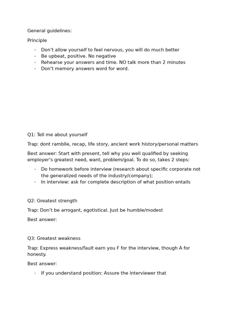 Note Interview | PDF