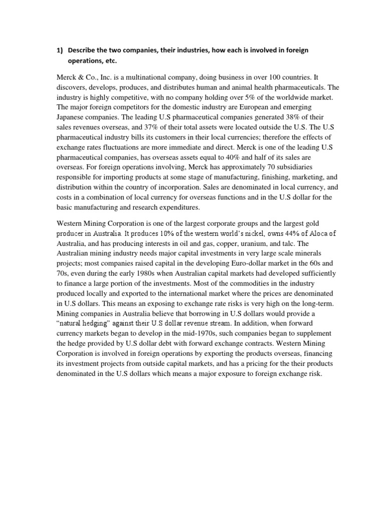 FX Risk Management in Pharma and Mining | PDF | Hedge (Finance ...