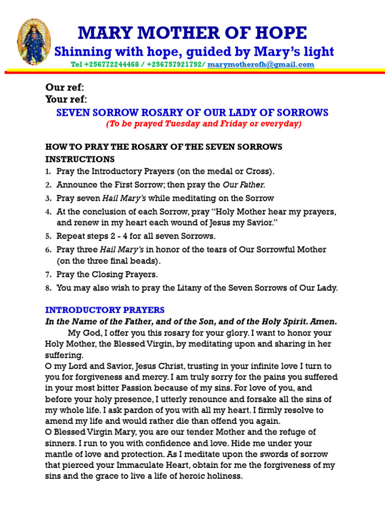Seven Sorrows Rosary Prayer Guide | PDF | Rosary | Jesus