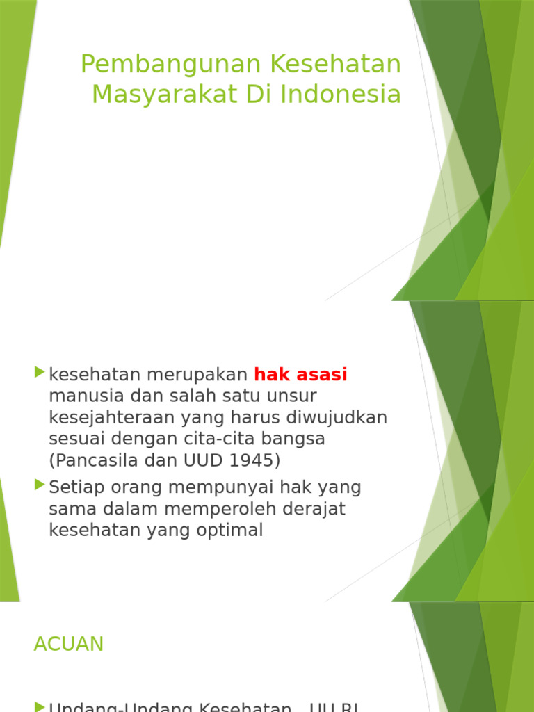 Pembangunan Kesehatan Masyarakat Di Indonesia | PDF
