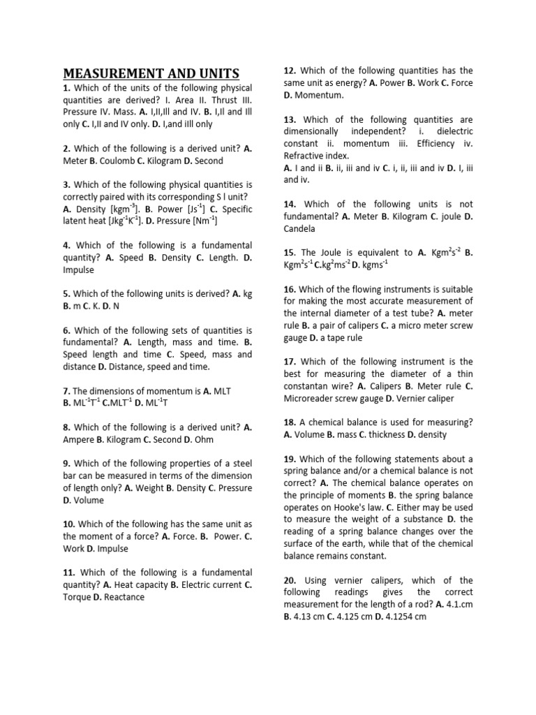 Measurement and Units in Physics | PDF | Force | Acceleration