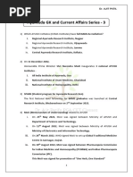 AYUSH GK Notes 2024-2025 Overview | PDF | Ayurveda | Health Sciences