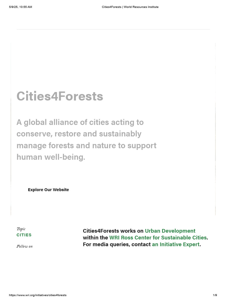 Cities4Forests - World Resources Institute | PDF | Natural Environment ...