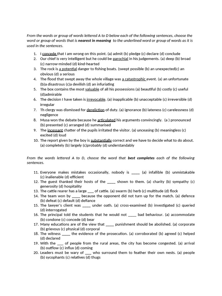 Vocabulary and Interpretation Exercises | PDF | Prosecutor | Birds