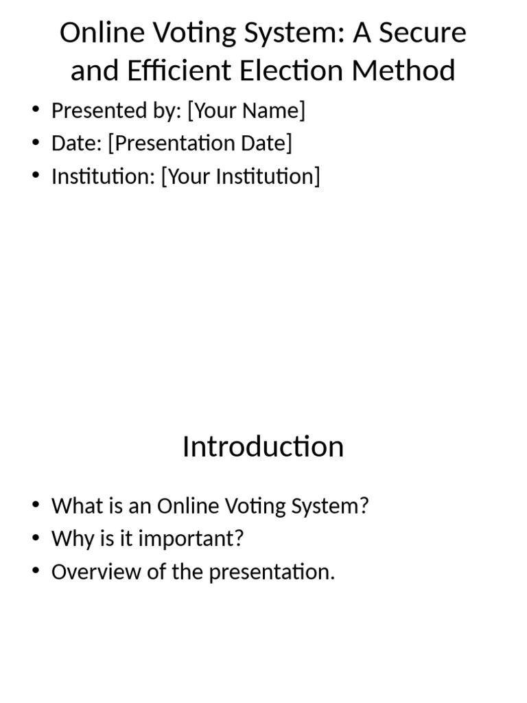 Online Voting System: Security & Efficiency | PDF