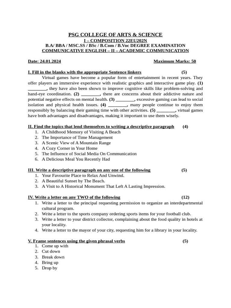 Academic Communication Exam Guide | PDF | Artificial Intelligence ...