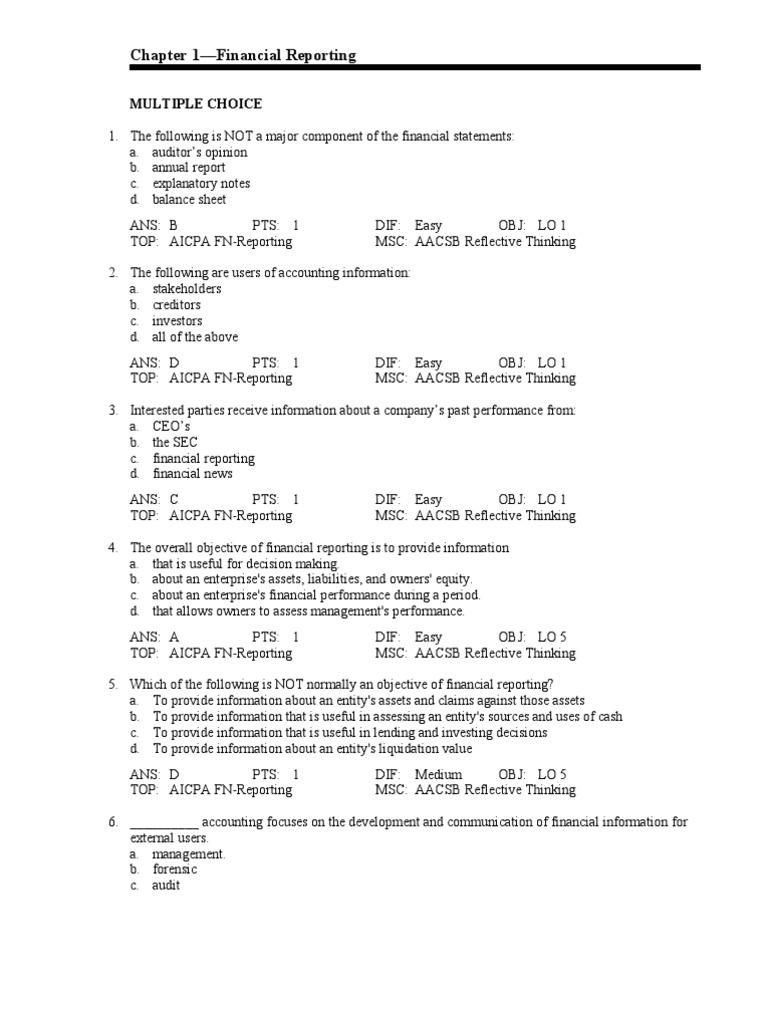 Financial Reporting Objectives and Standards | PDF | Financial ...