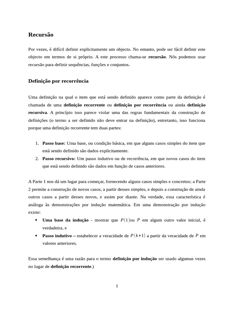 Relações de Recorrência em Recursão | PDF | Recursão | Sequência