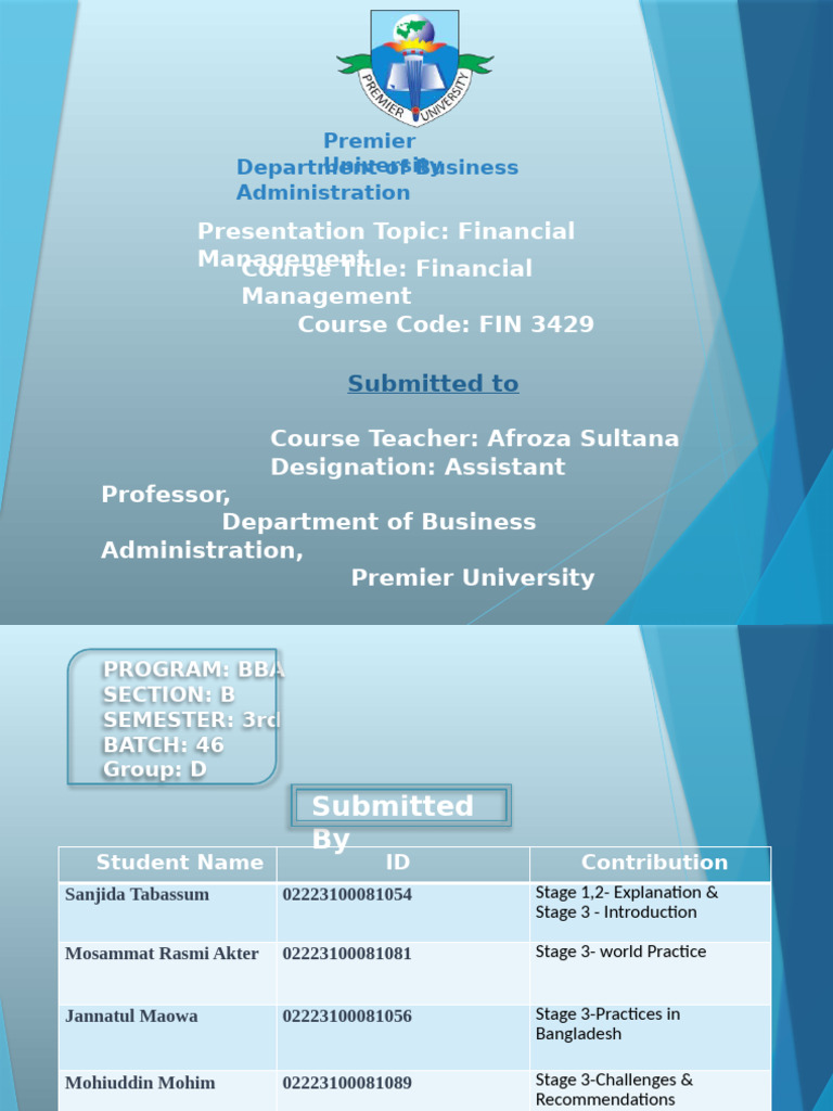 Financial Management in Bangladesh: Challenges & Solutions | PDF ...