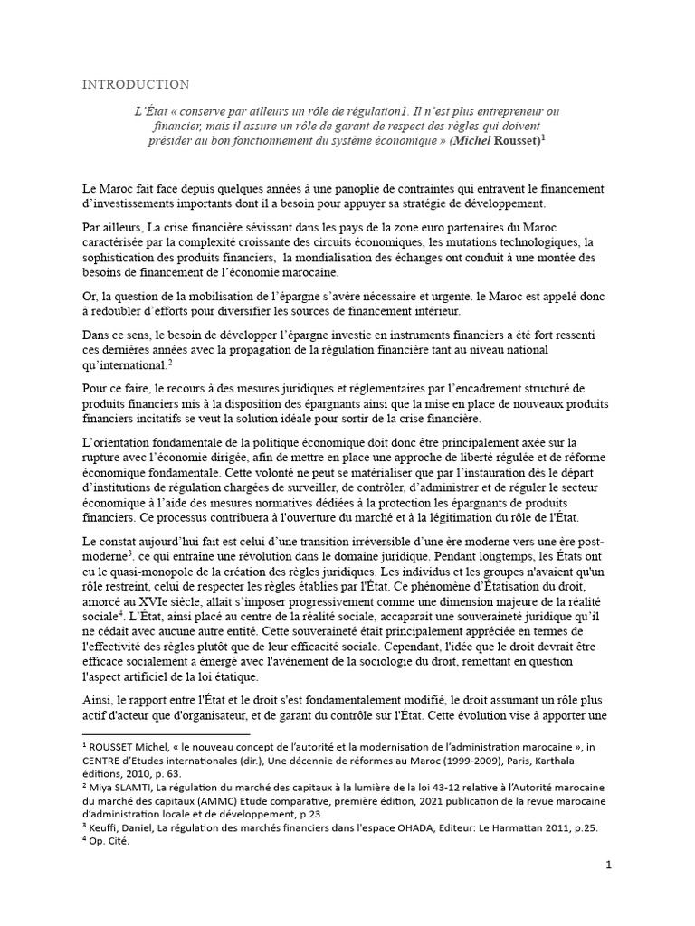 Régulation économique au Maroc : enjeux et solutions | PDF | Investir ...