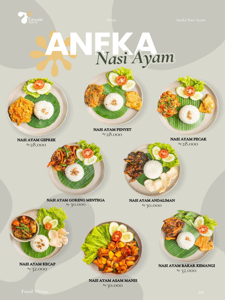 Menu Tawan: Makanan dan Minuman 2024 | PDF | Indonesian Cuisine | Foods