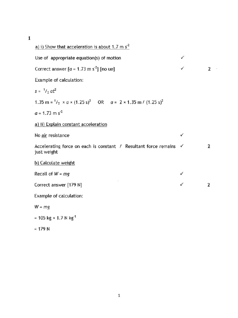 Acceleration Due To Gravity Ms | PDF