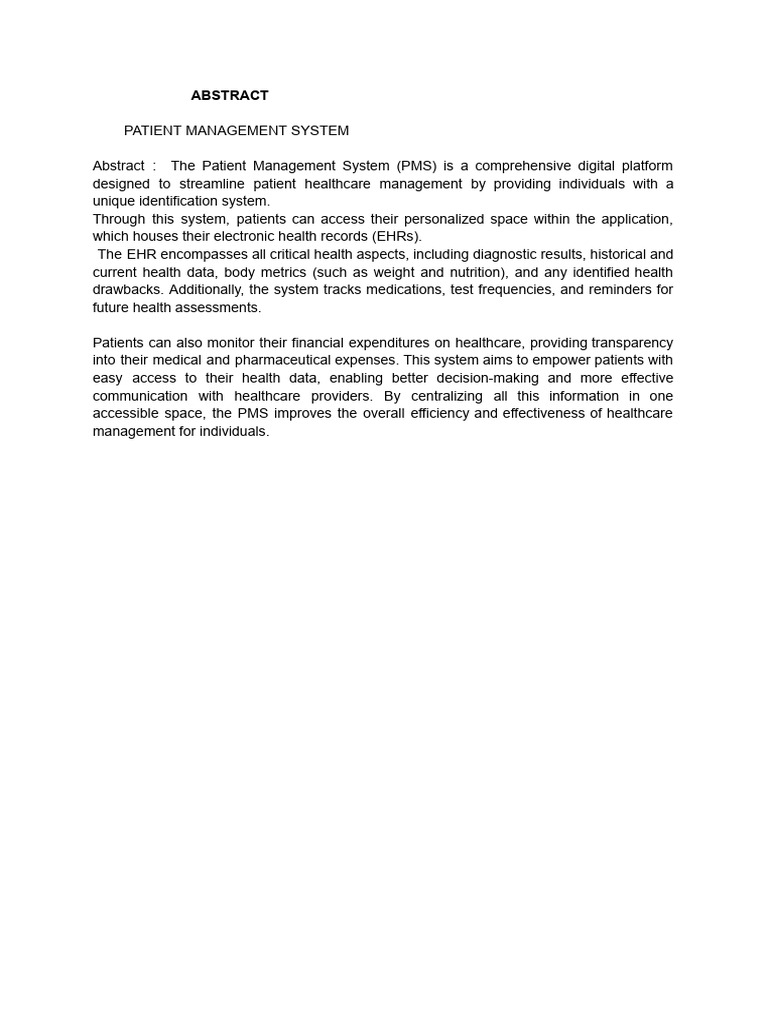 Patient Management System | PDF