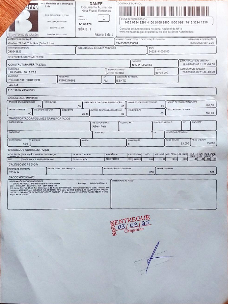 DANFE: Nota Fiscal Eletrônica Detalhada | PDF | Impostos | Finanças ...