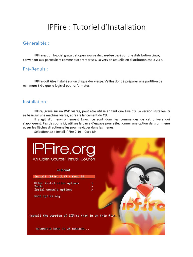 Installation d'IPFire sur VMware | PDF | Internet | Internet et Web