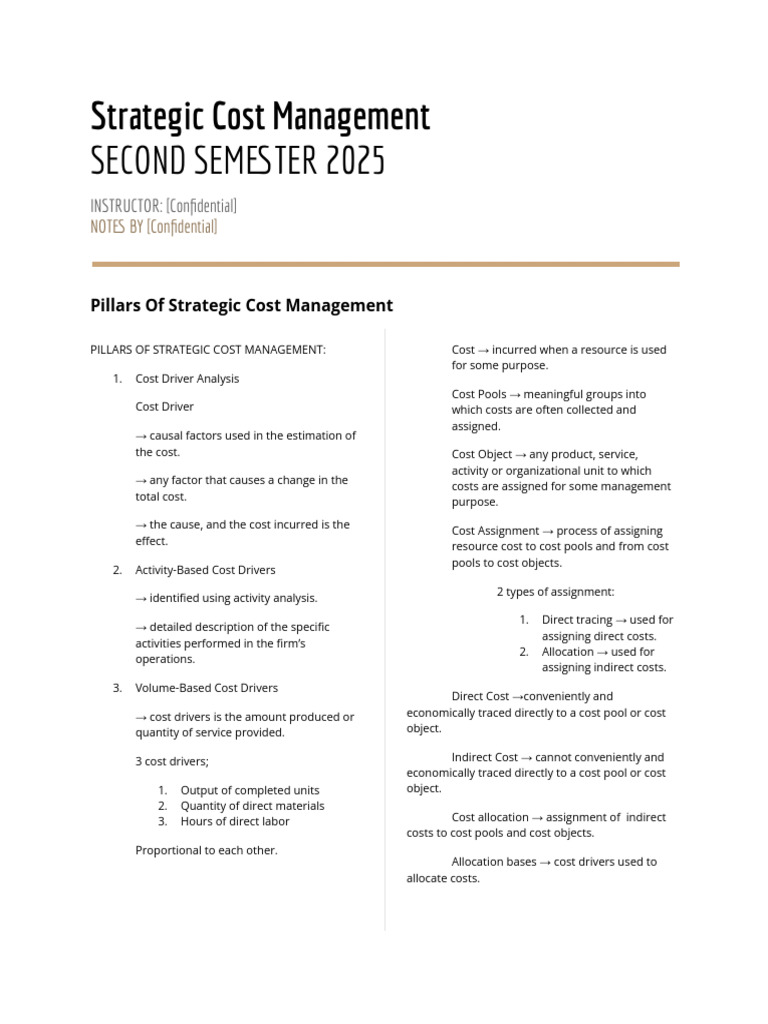 Strategic Cost Management Overview | PDF | Regression Analysis ...