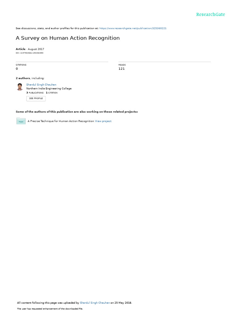Human Action Recognition Survey 2017 | PDF | Support Vector Machine ...