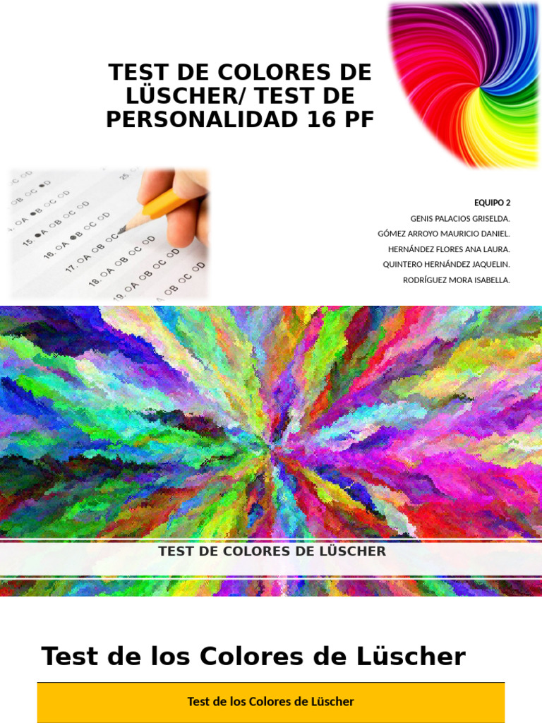 Final Test de Colores de Lüscher & 16 PF | PDF | Color | Ansiedad