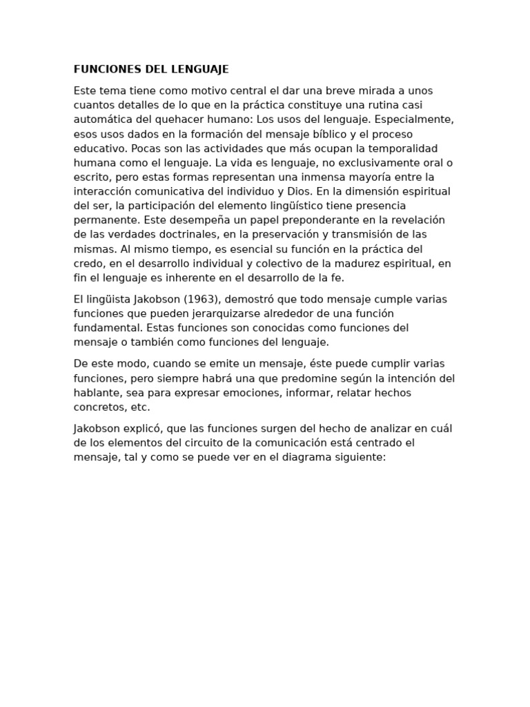 Funciones del Lenguaje en la Comunicación | PDF | Hablar en público ...