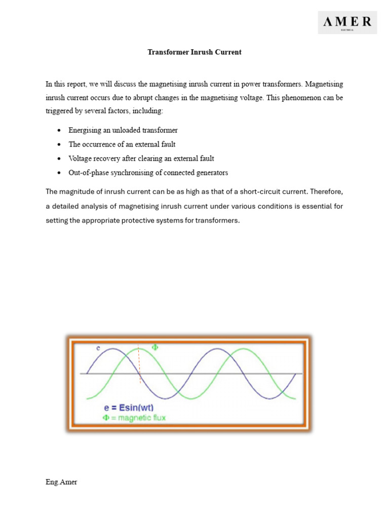 Transformer Inrush Current | PDF | Transformer | Electrical Engineering