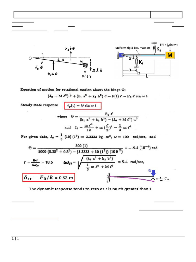 Motion Equations for Hinged Rod System | PDF