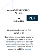 Operations Research: An Intro