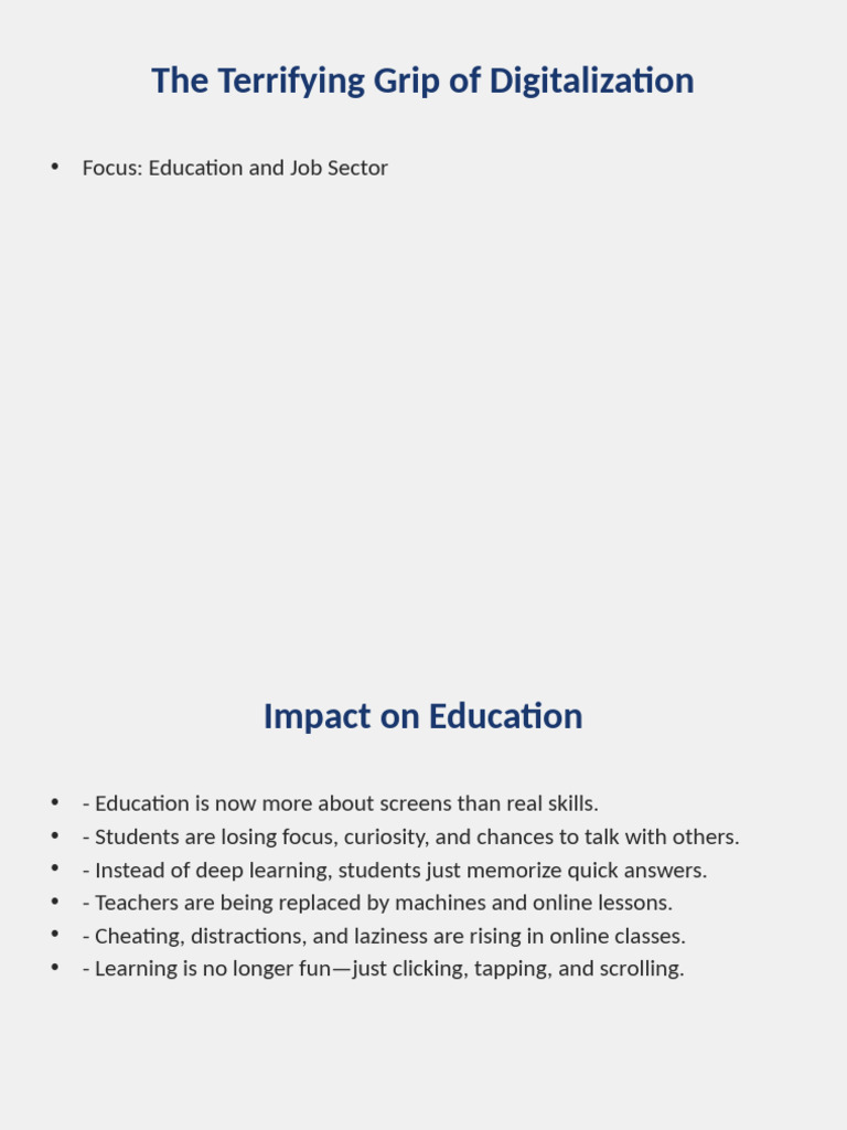 Digitalization's Impact on Education and Jobs | PDF
