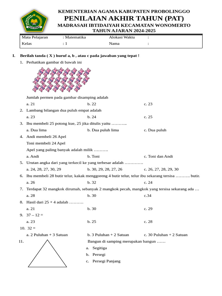 Materi Matematika Kelas 3 SD Kurikulum Merdeka | PDF