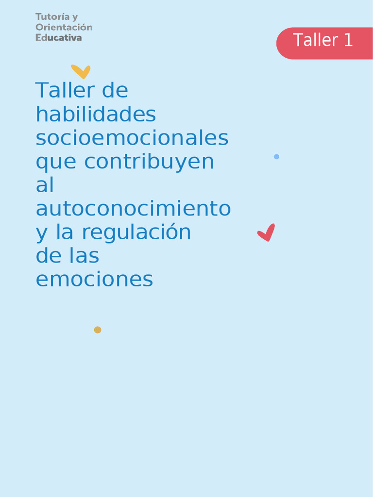 Talleres - Habilidades Socioemocionales Final | PDF | Las emociones ...