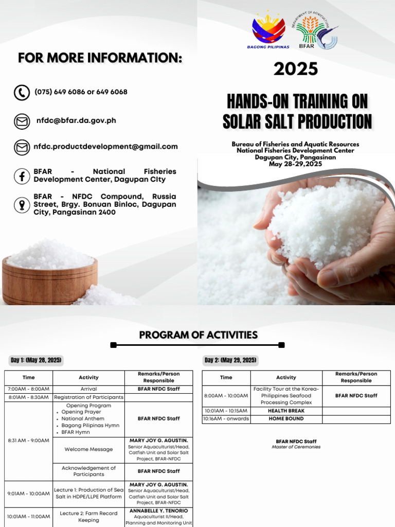 Solar Salt Production Training 2025 | PDF | Food Industry | Marine Biology