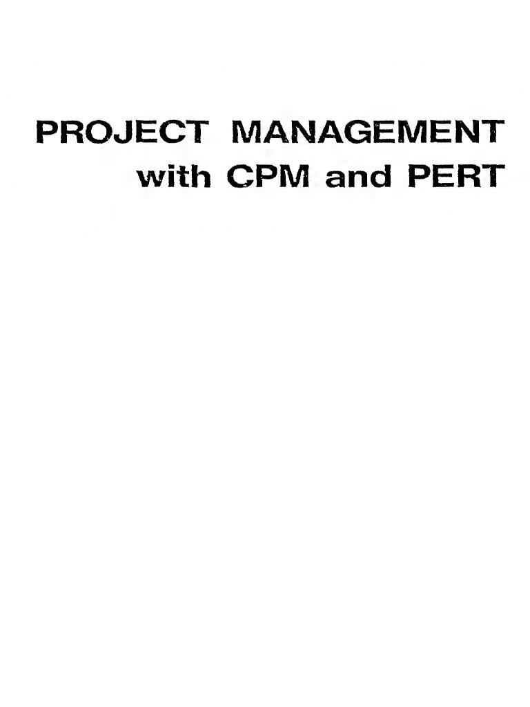 2015.138438.project Management With CPM and Pert Second Edition Text | PDF