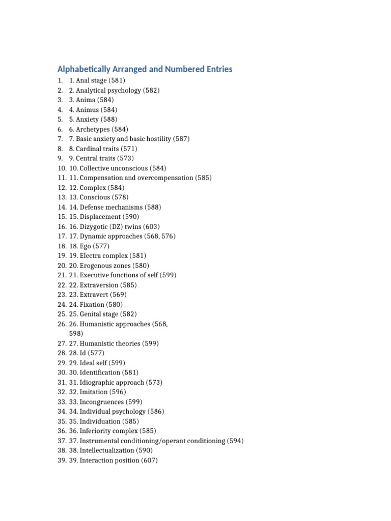 Key Psychological Terms Explained | PDF | Psychoanalytic Theory ...