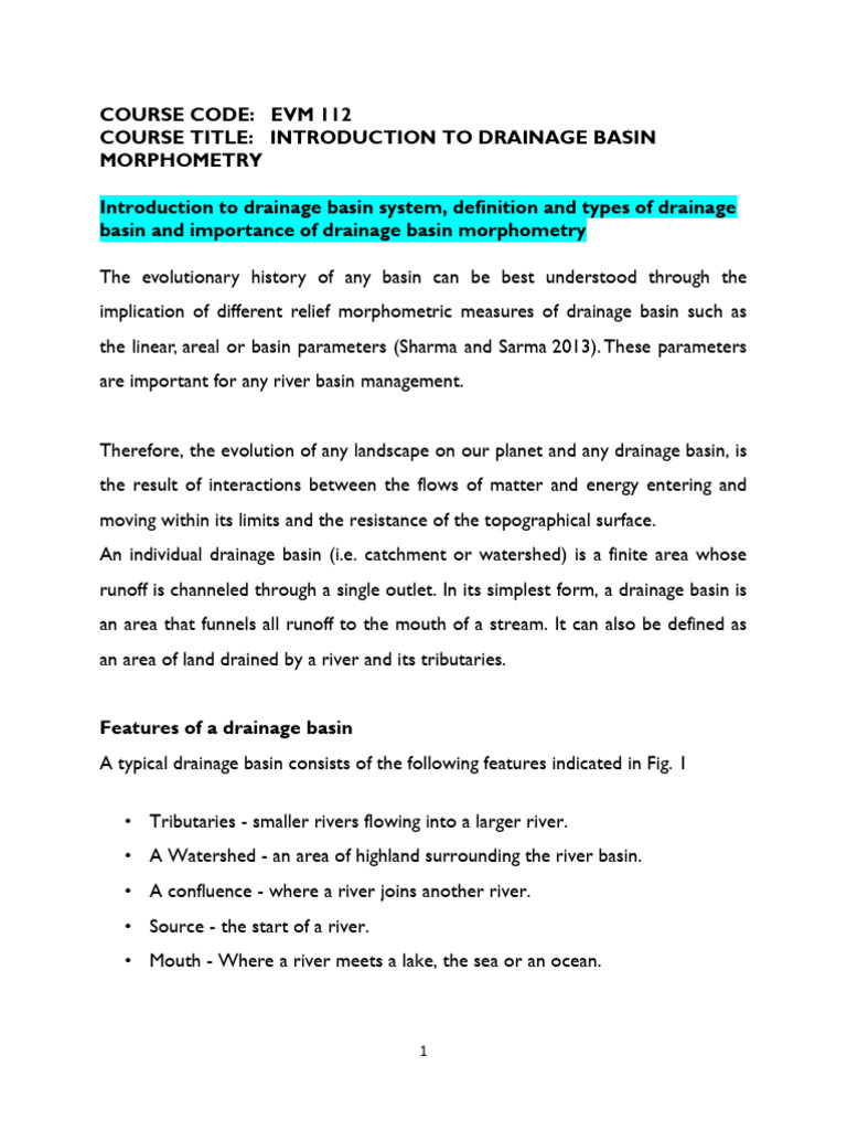 Understanding Drainage Basin Morphometry | PDF | Drainage Basin ...