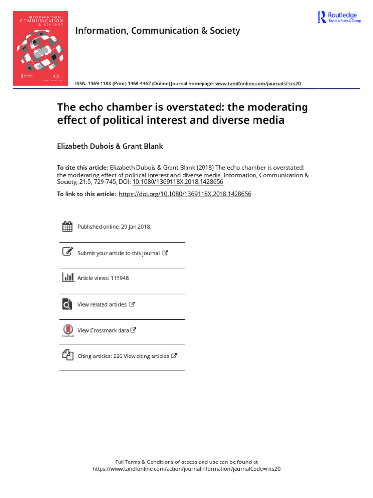 The Echo Chamber Is Overstated The Moderating Effect of Political ...