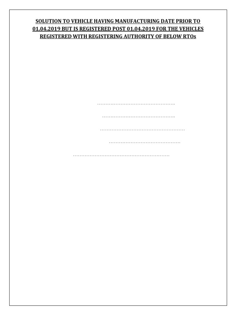 Mobile No Update On VAHAN Portal | PDF