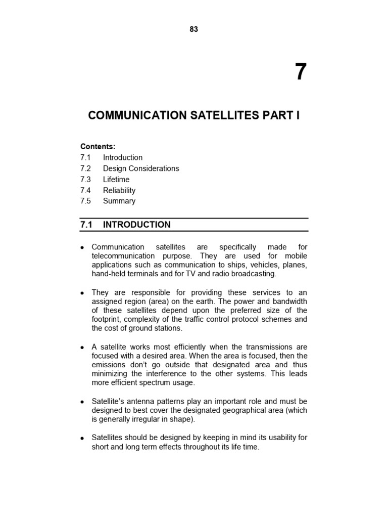 Communication Satellites Design Insights | PDF | Space Debris | Outer Space