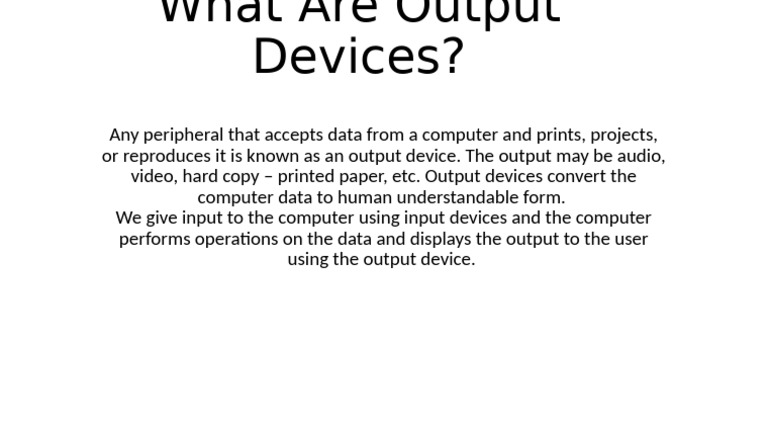 Understanding Output Devices Explained | PDF