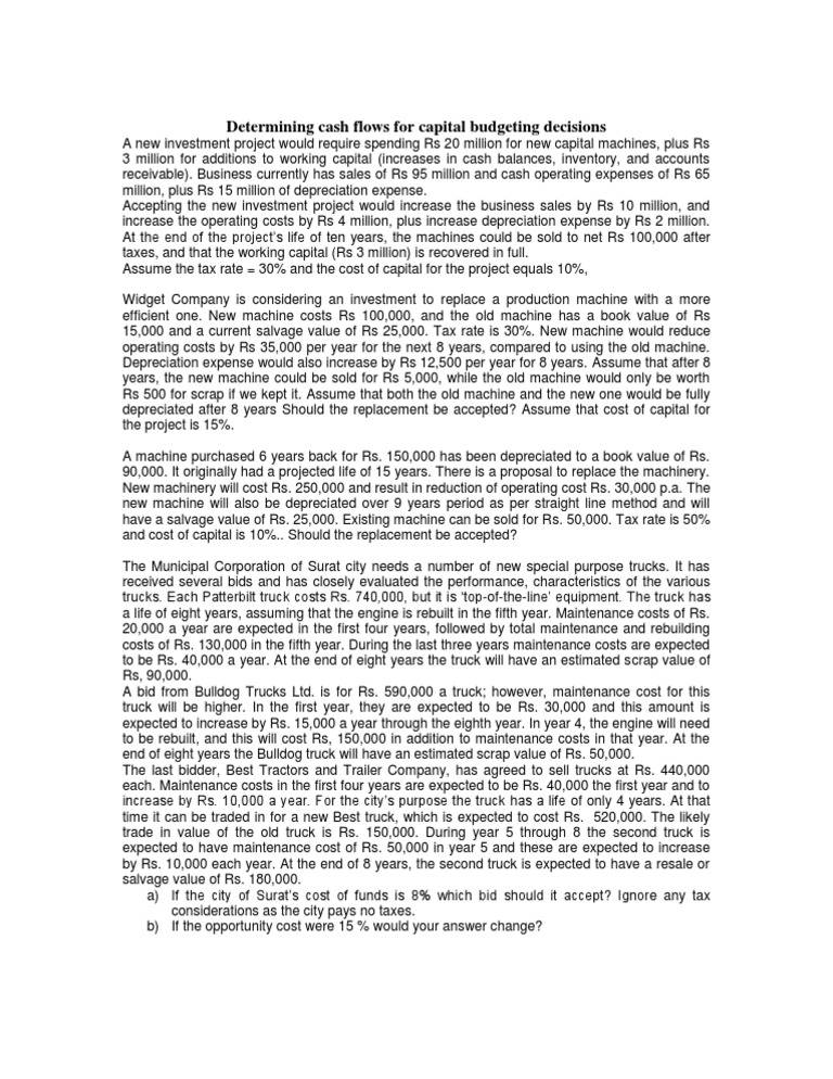 Capital Budgeting Cash Flow Analysis | PDF | Depreciation | Government ...