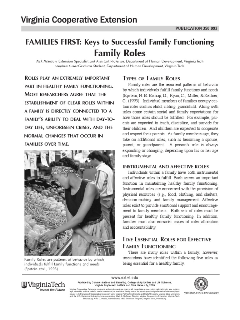 Keys to Family Role Functioning | PDF | Parent | Relationships