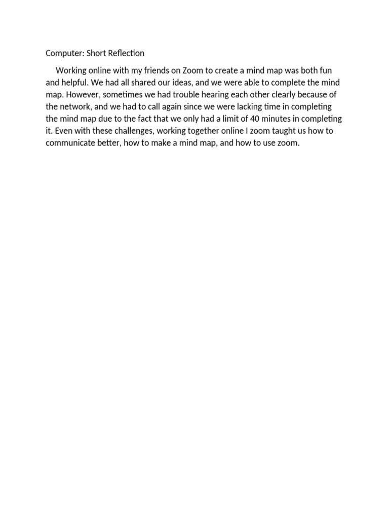 Computer Short Reflection | PDF