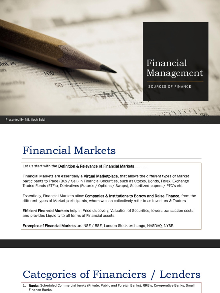 Financial Markets - Sources of Finance | PDF | Derivative (Finance ...