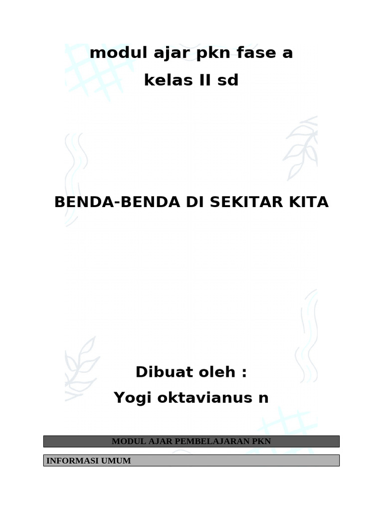 Modul Ajar PKN: Simbol Agama SD Kelas 2 | PDF