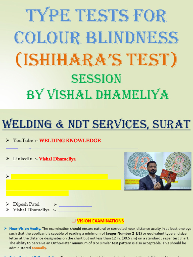 Type Tests For Colour Blindness (Ishihara's Test) | PDF | Psychophysics ...