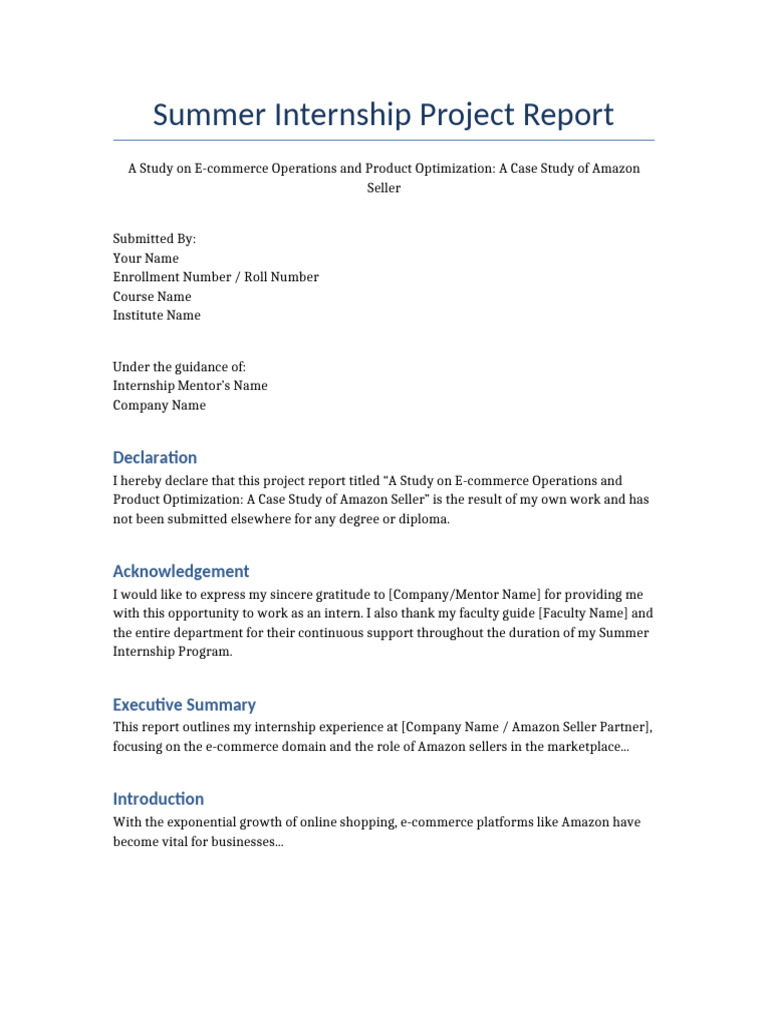 SIP Project Ecommerce Amazon Seller | PDF | Search Engine Optimization ...