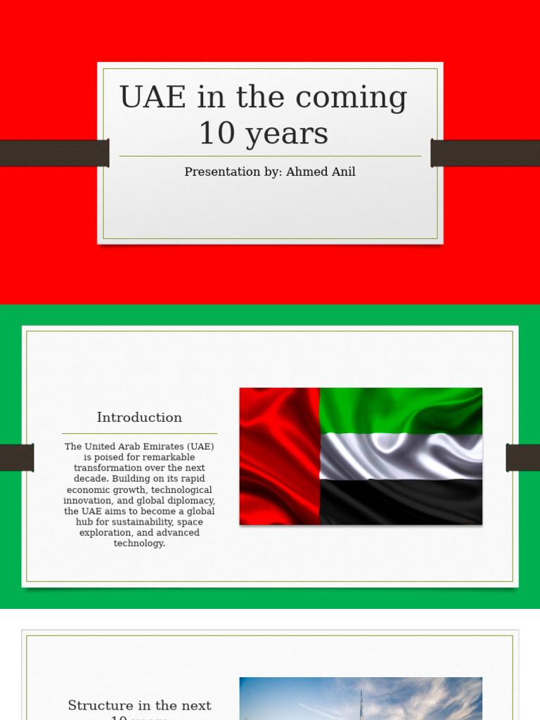 UAE in The Coming 10 Years: Presentation By: Ahmed Anil | PDF