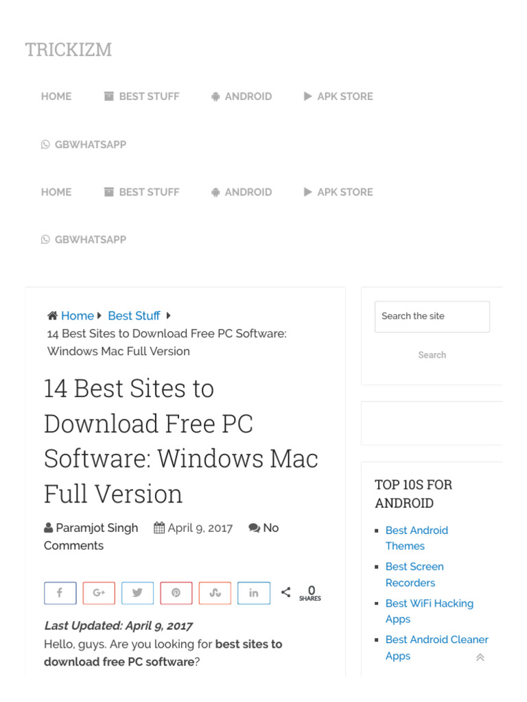 Best Free PC Software Download Sites | PDF | Android (Operating System ...